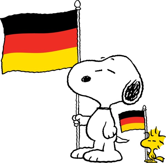Snoopy mit Deutschland-Flagge